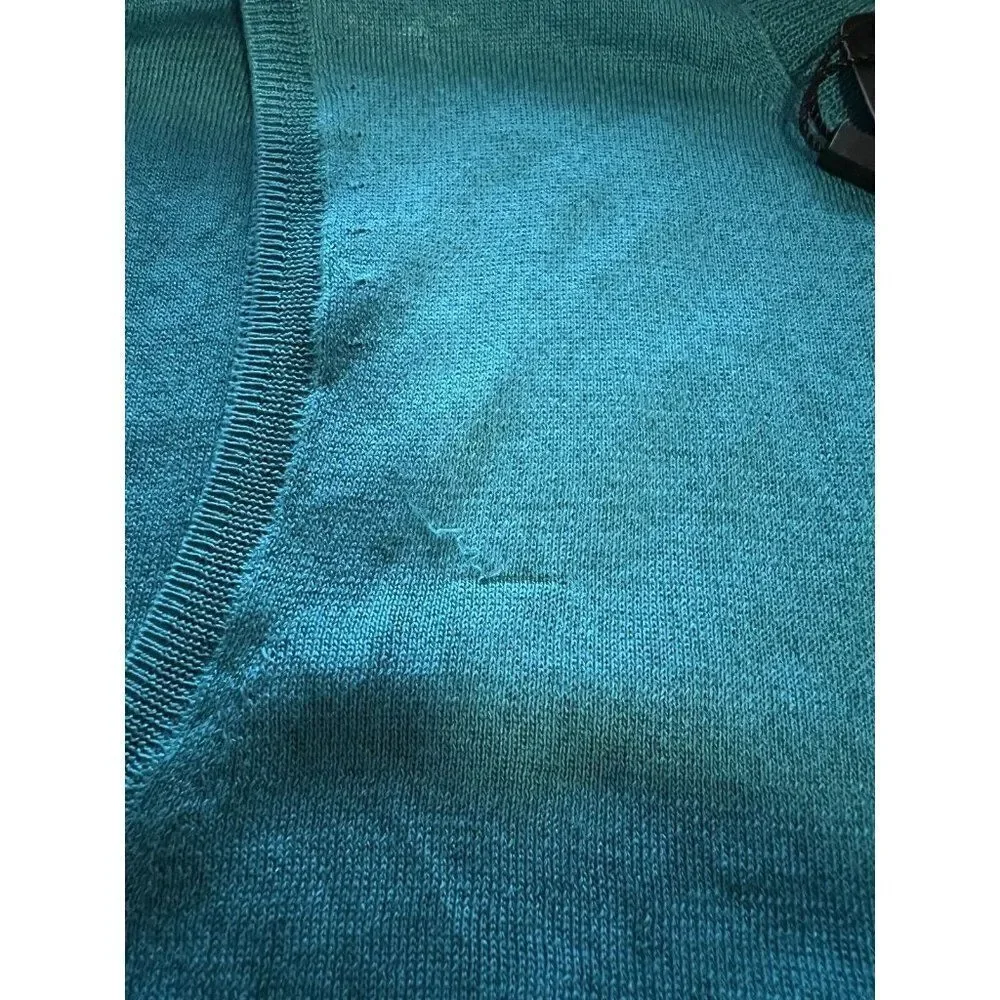 St. John Womens Jersey Knit Shell Tank Sweater XS Turquoise Blue Silk Blend